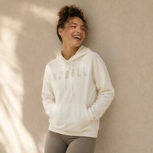 NOBULL Everyday Training Hoodie Lightweight Ivory Pullover Sz XL